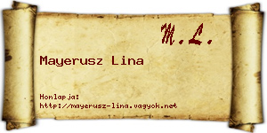 Mayerusz Lina névjegykártya
